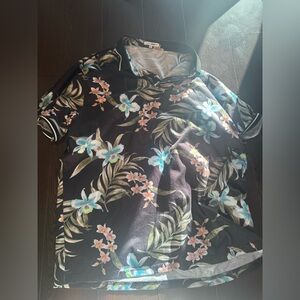 Fashion Nova Black Floral Casual Shirt